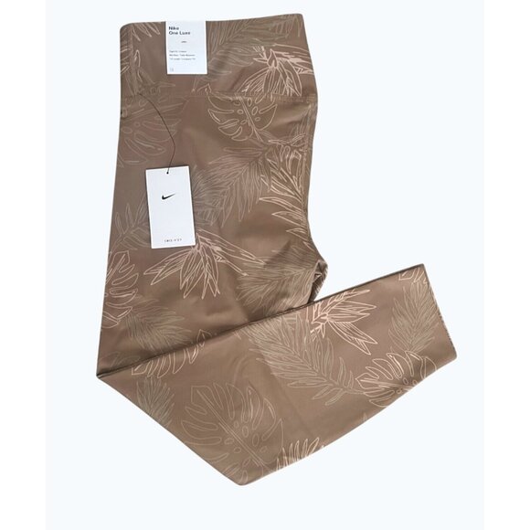 Nike One Luxe Dri-Fit 7/8 Length Mid Rise Leggings 1X Tight Fit Tropical Print - Picture 8 of 11